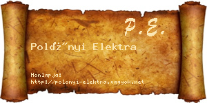 Polónyi Elektra névjegykártya